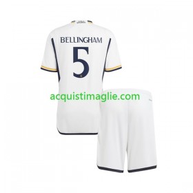 Divisa di Calcio Real Madrid Jude Bellingham 5 Bambino Prima 2023/2024